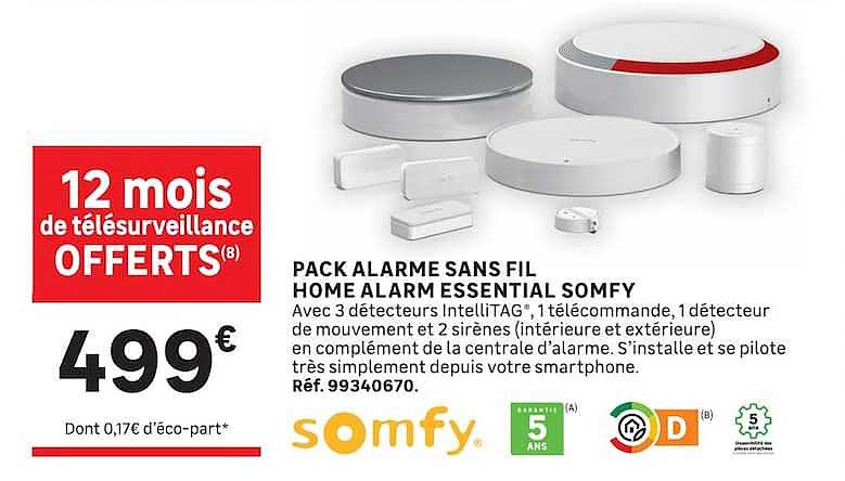 PACK ALARME SANS FIL HOME ALARM ESSENTIAL SOMFY
