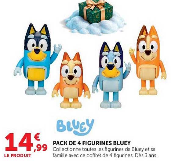 PACK DE 4 FIGURINES BLUEY