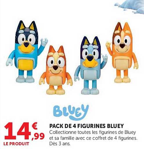 PACK DE 4 FIGURINES BLUEY