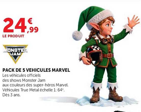 PACK DE 5 VEHICULES MARVEL