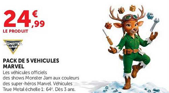 PACK DE 5 VEHICULES MARVEL