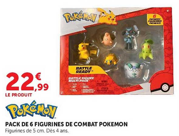 PACK DE 6 FIGURINES DE COMBAT POKEMON