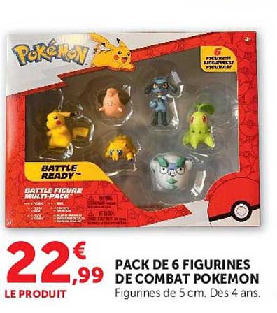 PACK DE 6 FIGURINES DE COMBAT POKEMON
