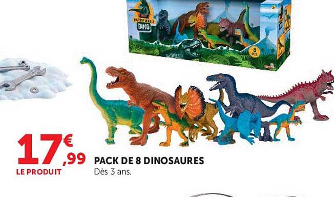 PACK DE 8 DINOSAURES