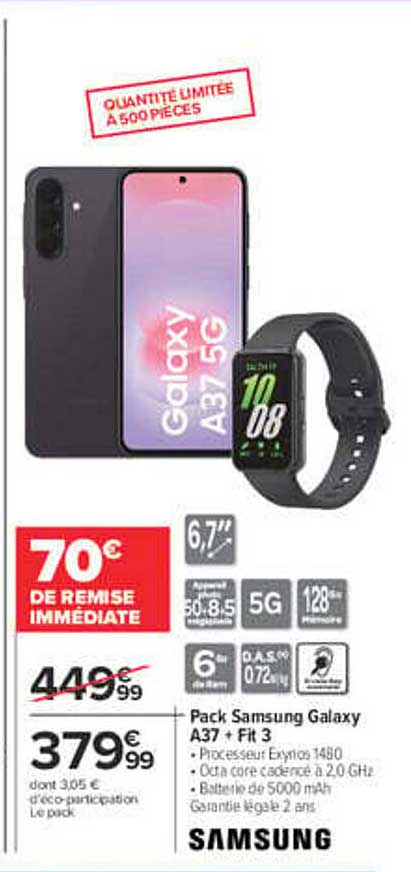 Pack Samsung Galaxy A37 + Fit 3