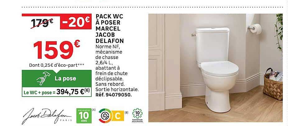 PACK WC A POSER MARCEL JACOB DELAFON