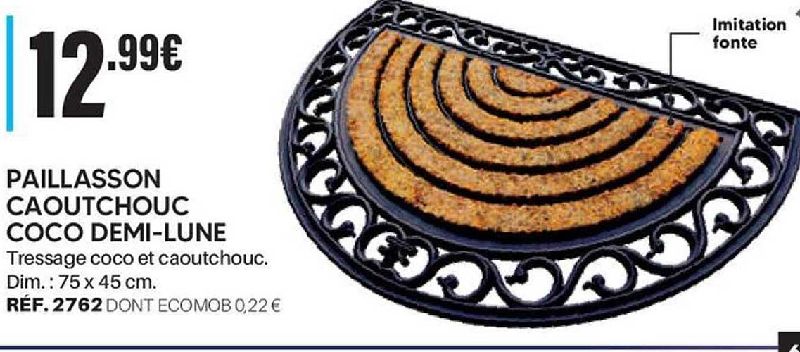 PAILLASSON CAOUTCHOUC COCO DEMI-LUNE