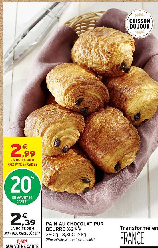 PAIN AU CHOCOLAT PUR BEURRE X6