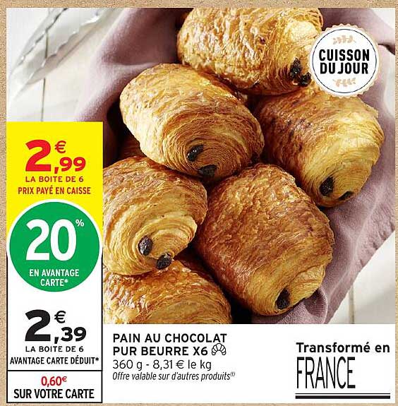 PAIN AU CHOCOLAT PUR BEURRE X6