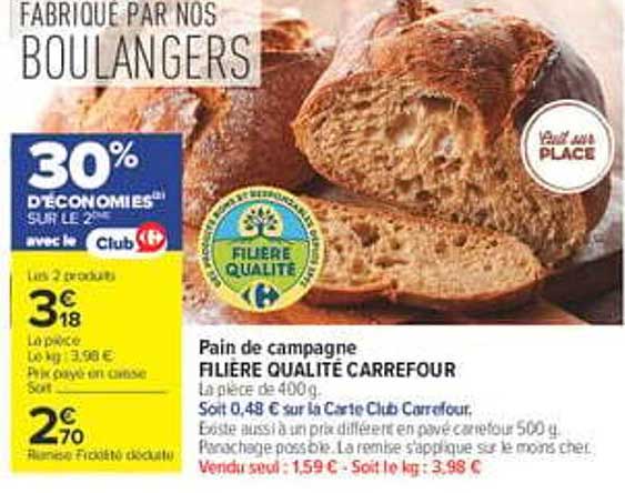 Pain de campagne FILIÈRE QUALITÉ CARREFOUR