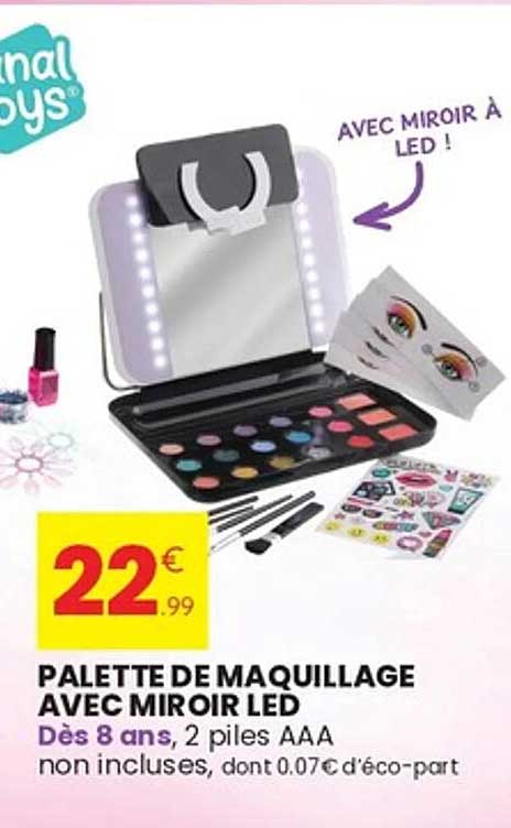 PALETTE DE MAQUILLAGE AVEC MIROIR LED
