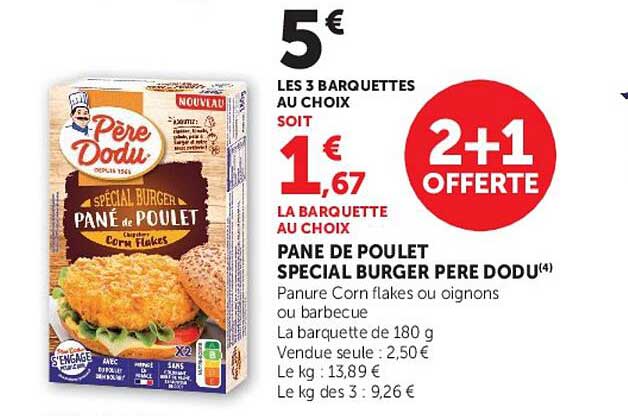 PANE DE POULET SPECIAL BURGER PERE DODU