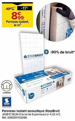 Panneau isolant, le m²