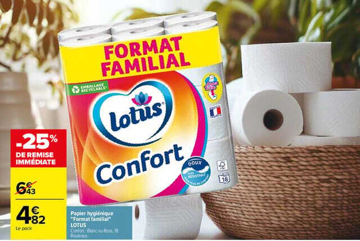 Papier hygiénique "Format familial" LOTUS
