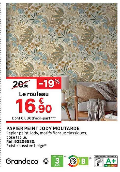 PAPIER PEINT JODY MOUTARDE