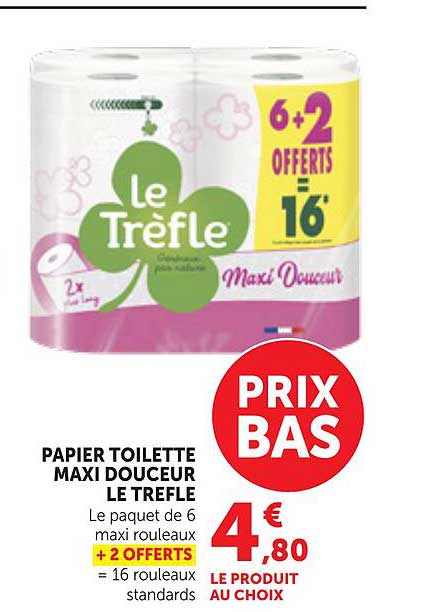 PAPIER TOILETTE MAXI DOUCEUR LE TREFLE