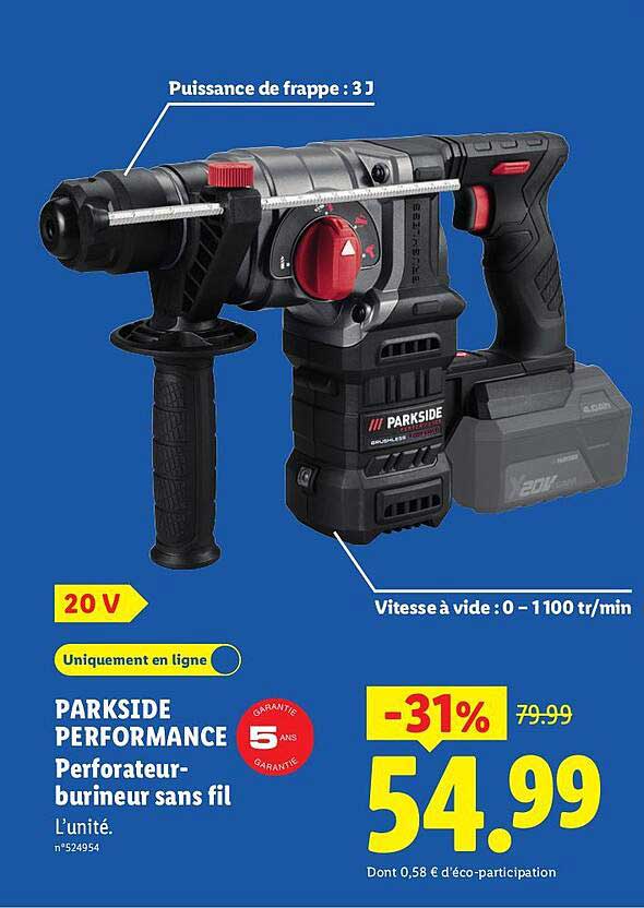 PARKSIDE PERFORMANCE Perforateur-burineur sans fil