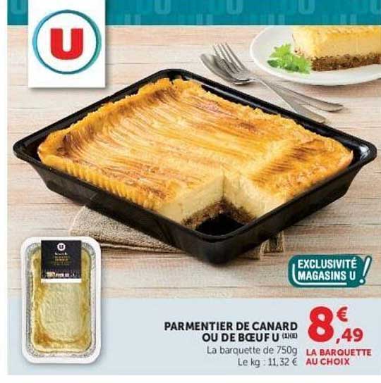 PARMENTIER DE CANARD OU DE BOEUF U