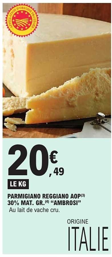 PARMIGIANO REGGIANO AOP(3) 30% MAT. GR.(4) “AMBROSI”