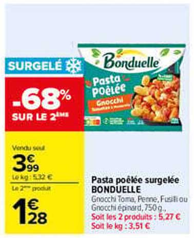 Pasta poêlée surgelée BONDUELLE