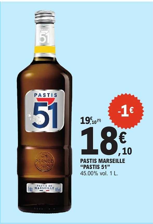 PASTIS MARSEILLE "PASTIS 51" 45.00% vol. 1 L.