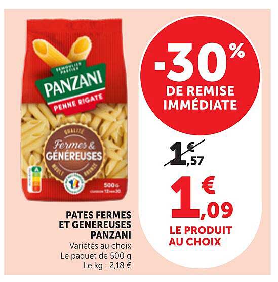 PATES FERMES ET GENEREUSES PANZANI