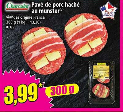 Pavé de porc haché au munster(a)