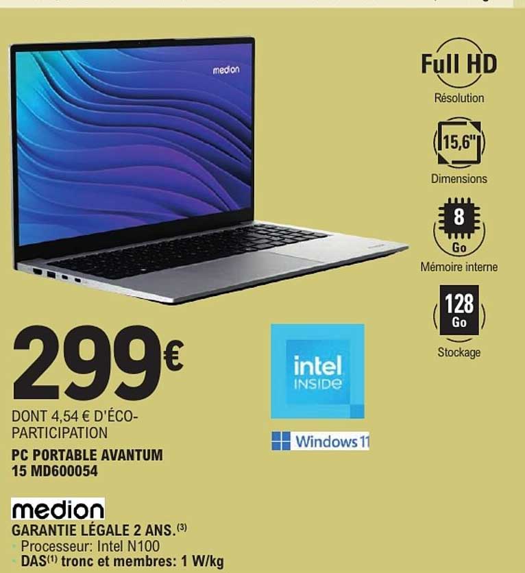 PC PORTABLE AVANTUM 15 MD600054