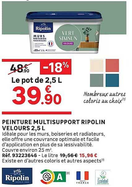 PEINTURE MULTISUPPORT RIPOLIN VELOURS 2,5L
