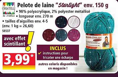 Pelote de laine "Starlight" env. 150 g