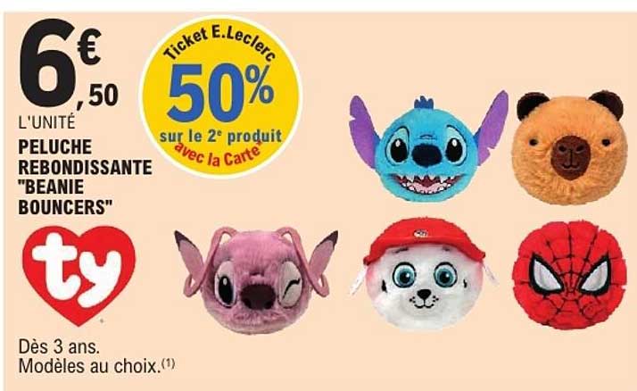 PELUCHE REBONDISSANTE "BEANIE BOUNCERS"