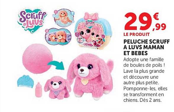 PELUCHE SCRUFF A LUVS MAMAN ET BEBES