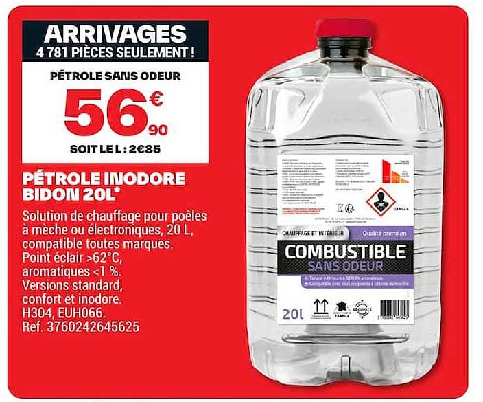 PÉTROLE INODORE BIDON 20L*