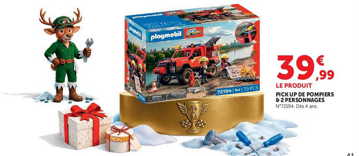 PICK UP DE POMPIERS & 2 PERSONNAGES