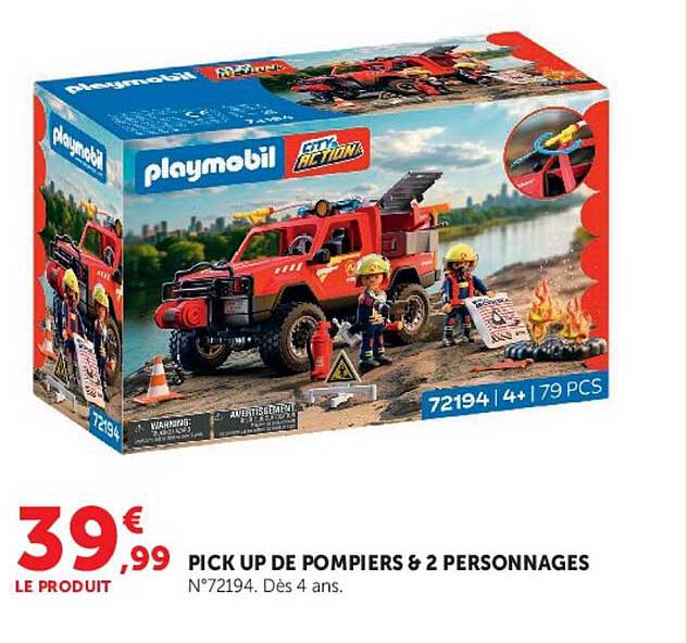 PICK UP DE POMPIERS & 2 PERSONNAGES