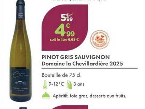 PINOT GRIS SAUVIGNON Domaine la Chevillardière 2025