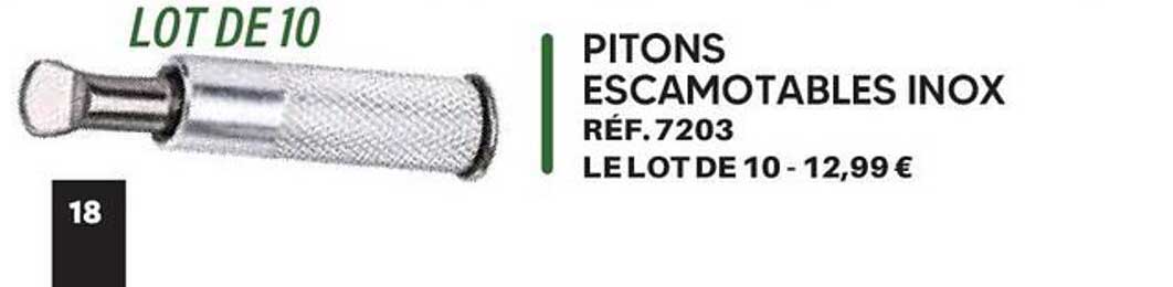 PITONS ESCAMOTABLES INOX RÉF.7203 LE LOT DE 10 - 12,99 €