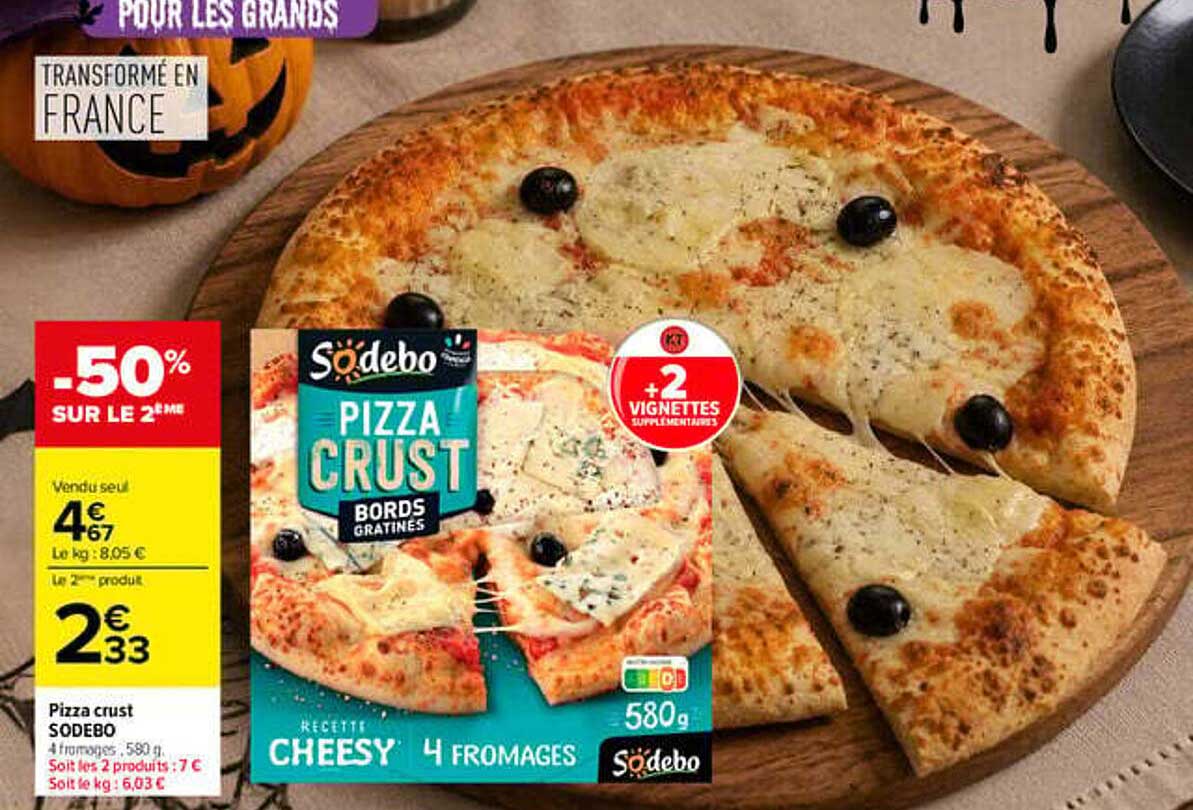 Pizza crust SODEBO 4 fromages, 580 g