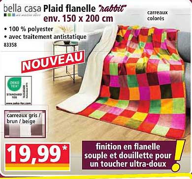 Plaid flanelle "rabbit" env. 150 x 200 cm