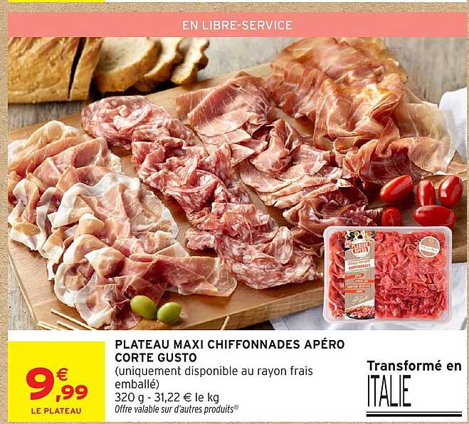 PLATEAU MAXI CHIFFONNADES APÉRO CORTE GUSTO