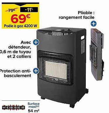 Poêle à gaz 4200 W
