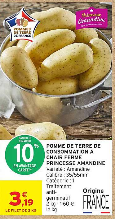 POMME DE TERRE DE CONSOMMATION A CHAIR FERME PRINCESSE AMANDINE