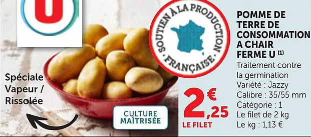 POMME DE TERRE DE CONSOMMATION A CHAIR FERME U