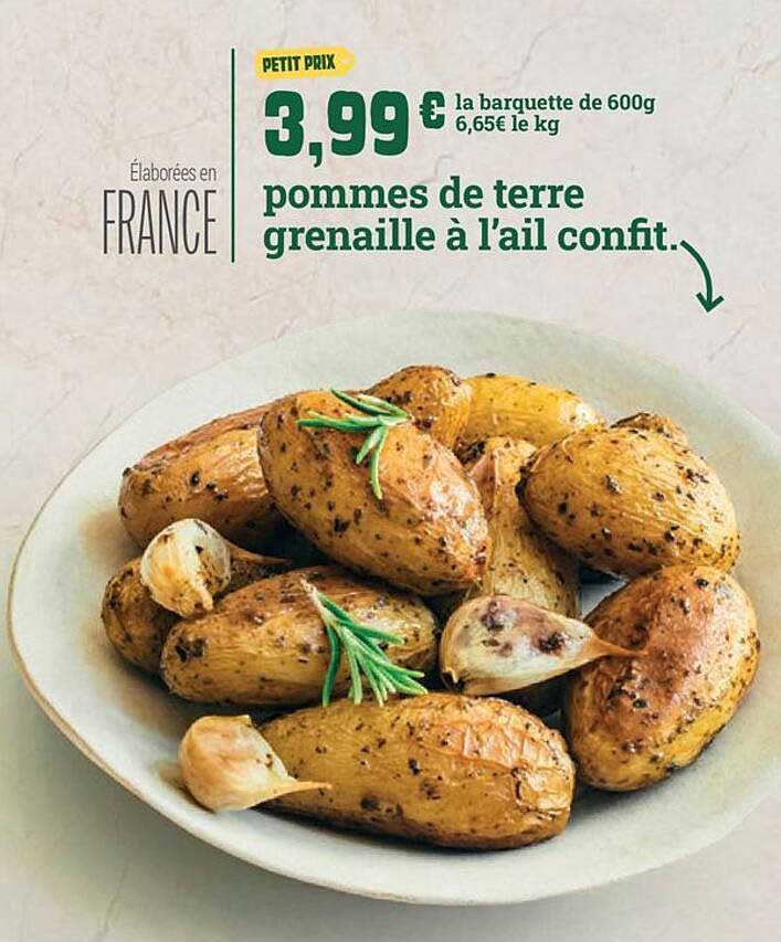 pommes de terre grenaille à l’ail confit.