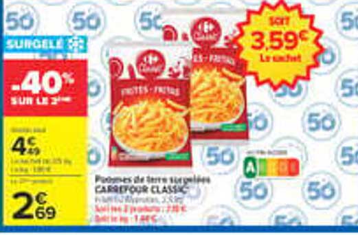 Pommes de terre surgelées CARREFOUR CLASSIC