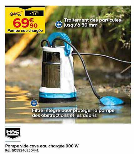 Pompe vide cave eau chargée 900 W