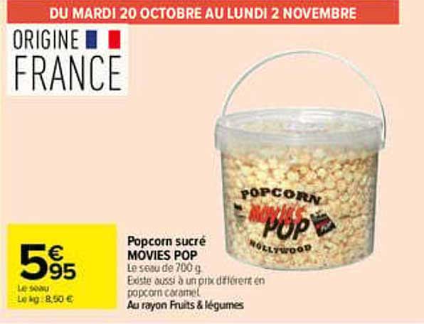 Popcorn sucré MOVIES POP