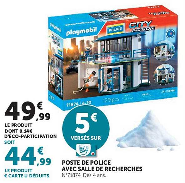 POSTE DE POLICE AVEC SALLE DE RECHERCHES N°71874. Dès 4 ans.