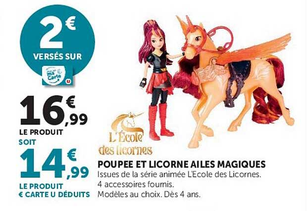 POUPEE ET LICORNE AILES MAGIQUES