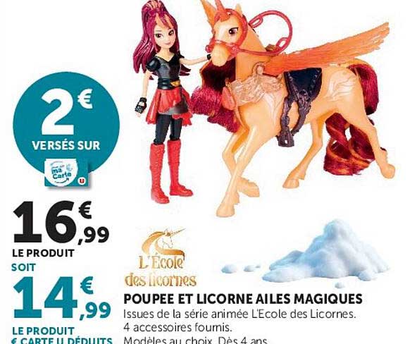 POUPEE ET LICORNE AILES MAGIQUES